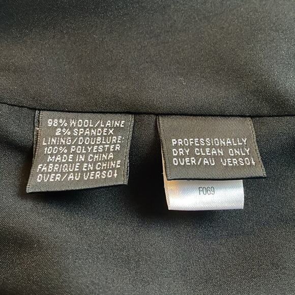 NEW Dana Buchman Black Stretch Wool Blazer Office Snap Front Fall Classic Preppy - Picture 8 of 8